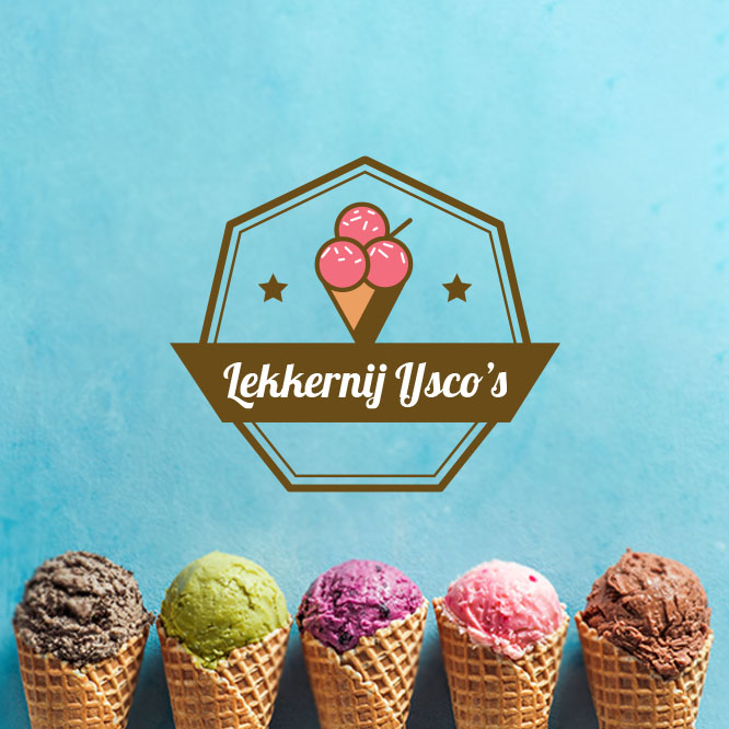 Voorbeeld van een gepersonaliseerd logo voor roomijs