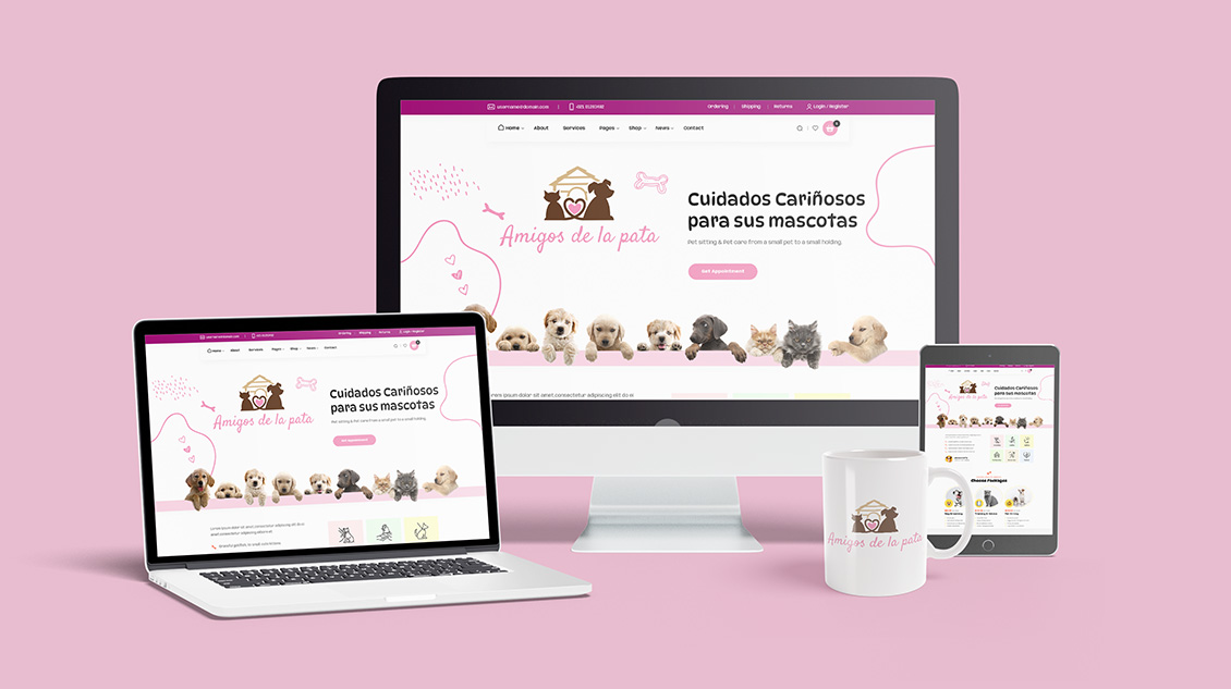Logotipo de Paw Pals creado con Logo Maker para una tienda especializada en el cuidado de mascotas, utilizado en el diseño de sitios web profesionales para su empresa.