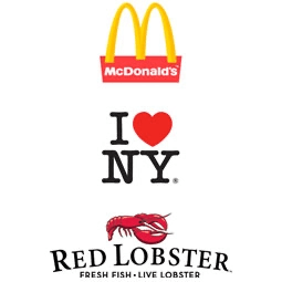 McDonalds logo as a sample of combination logo and I Love New York logo as a sample of combination logo and Red Lobster logo as a sample of combination logo
